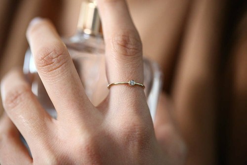 Diamant solitär goldring - goldring, 1