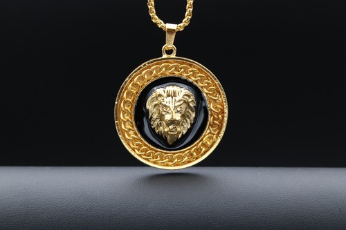 Halskette löwe medallion - halskette,