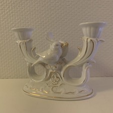 NEUNDORF 2-armiger Kerzenständer aus Porzellan, 16x9cm, floral