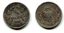 1/2 Mark 1905 F  Silber