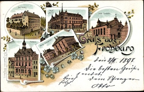 Litho frohburg sachsen post - frohburg, sachsen,