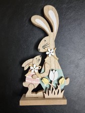 Osterdeko Dekoration Zu Ostern Hase Holz 20cm teils lackiert zum aufstellen 