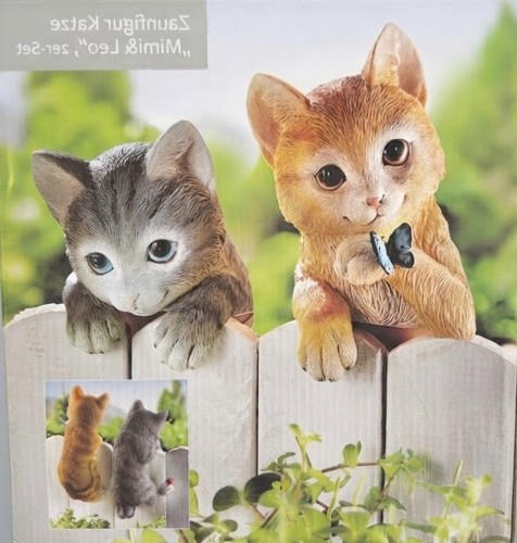 Katzen zaunfiguren set deko - katzen,