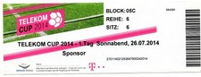 Ticket Telekom Cup in Hamburg 26.07.2014 Bayern - Gladbach und HSV - Wolfsburg