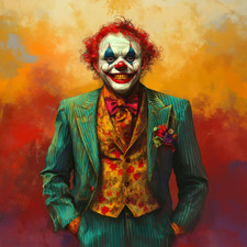 Transparent 18x18 clown in