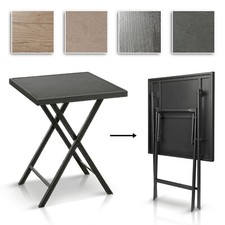 Balkontisch 60x60 klappbar Gartentisch eckig Holz Stein Optik Bistrotisch Metall