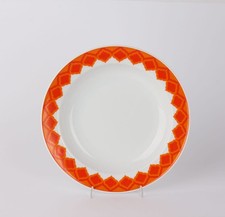 Melitta Hamburg orangefarbener Rand Suppenteller 2 Stück