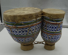 Marokkanische Derbouka Trommeln aus dekorativer Vintage-Terrakotta-Keramik