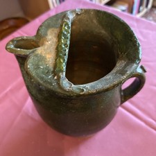 Antike Tüllenkanne alpenländische Irdenware Hafnerware Krug