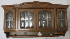 Vintag-Hängeschrank mit Beleuchtung, Echtholz Eiche rustikal, B 175 cm