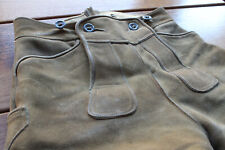 Äußerst schöne kurze gelbbraune vintage Latzlederhose  H-Gr. 46 - superrobust !