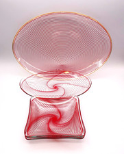 5 x Glasplatte - Kuchenplatte - Kuchenteller - rot - DDR (3)