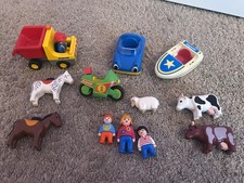 Playmobil 123 Familie Fahrzeuge Tiere Boot Motorrad