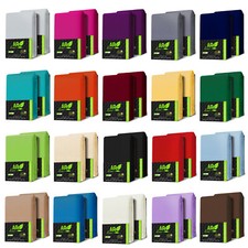 DOPPELPACK JERSEY Spannbettlaken Spannbetttuch Kissenbezüge Kissenbezug Baumwoll