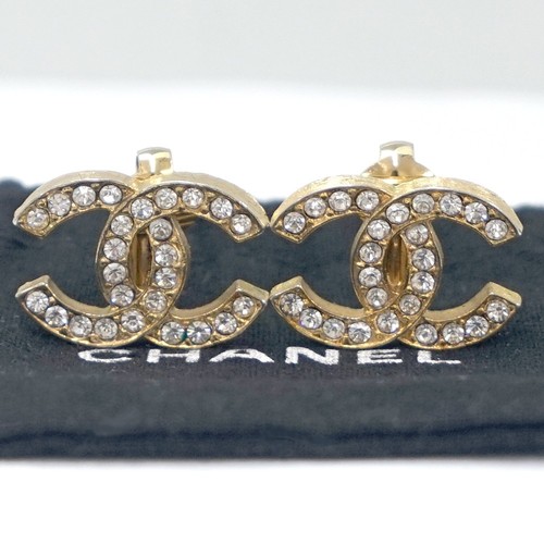 Chanel logos strass clip on - cc,