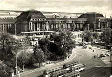 Ak Leipzig, Hauptbahnhof, Straßenbahnen - 4684831
