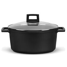 Topf Kochtopf Induktion 20/24/28cm Aluguss Bräter Universaltopf mit Glasdeckel