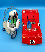 #SE4056# Vintage RC Auto Carrera Ferrari Motorrad *RAR*  Bastler defekt