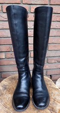 Schwarzer flacher Stiefel Leder Gr.39 von Zanon und Zago
