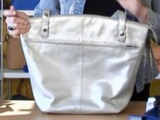 Shopper, silberfarbenes Leder