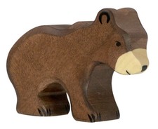 BRAUNBÄR KLEIN von Holztiger Bärenkind Bärenjunges Babybär Holzbär Waldtier NEU