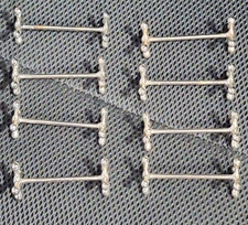 8er Set Messerbank Messerbänkchen Kreuz,  Metall silberfarben Länge 7 cm