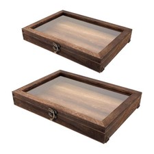 Holzproben Vitrine Schattenbox Tischdekoration Schmuck Aufbewahrungsbox