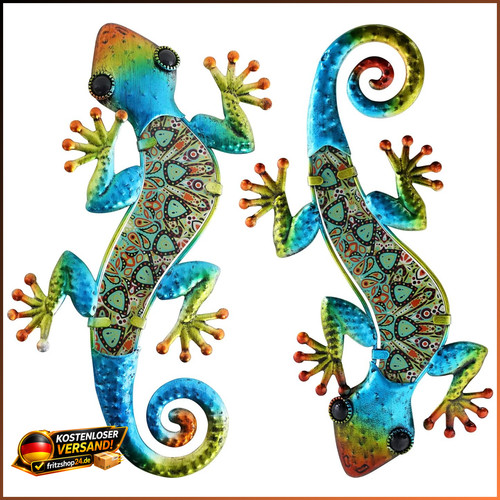 Wanddekoration metall gecko - metall,