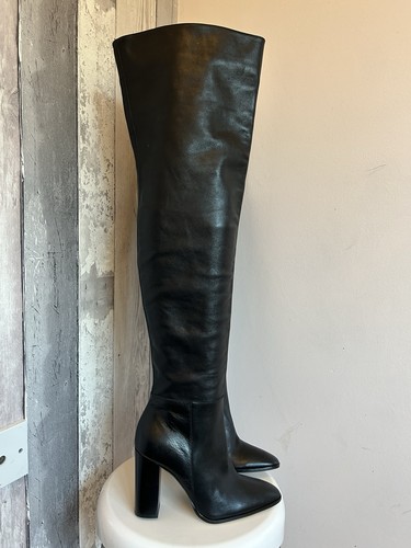 Zara schwarze leder overknee - zara,