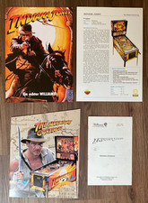 Williams Indiana Jones 2 Flyer (US + deutsch) + 2 Zusätze / Pinball Flipper