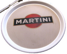 Martini Serviertablett Kneipentablett Kunststoff weiß m. Emblem gummiert 36,5 cm