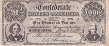 Confederate States of America 3 Geldscheine 1 ,2,1000 Dollar Faksimili