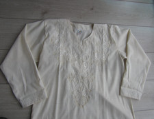 S.TH Damen Kaftan Langarm aus Ägypten Gr. L, Gr. 2, mit Stickerei,  beige, NEU