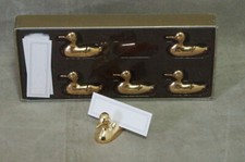 PLATZKARTENHALTER PLATZKARTEN TISCHKARTENHALTER ENTEN MESSING mit 6 KARTEN OVP