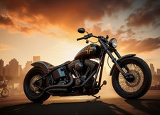 Motorrad Kunstdruck Biker