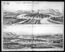 1672 Wien Ansicht Gesamtansicht Donau Kupferstich antique print Vischer