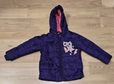 Leichte gefütterte Übergangsjacke Winterjacke Gr 86-92 Kapuze Lila Jacke Kinder