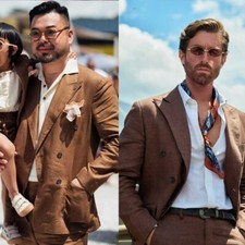 Brauner Herrenanzug Leinen