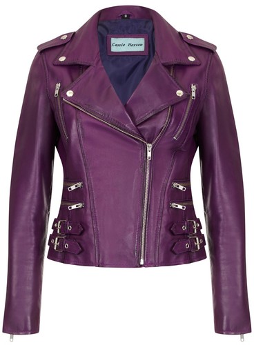Catwalk damen lederjacke lila - damen,