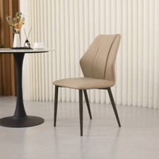 Polsterstuhl Esszimmerstuhl 2er Set Kunstleder Khaki Essstuhl Küchenstuhl Modern