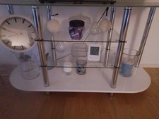 Vitrine Hartglas Vitrinenschrank Kommode Standregal Glasvitrine  Schrank Anricht