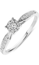 Damenring echter Diamantring 0,2 Ct NEU Diamanten Weißgold 375 Gold ring 