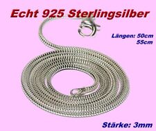 Halskette Sterlingsilber 925 Schlangenkette  3mm  50cm Silberkette mit Stempel