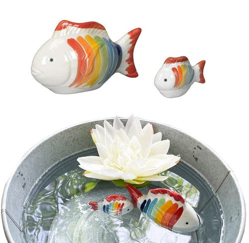 Teichdeko fisch aus porzellan - fisch,