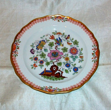 Meissen - Teller Indische Fels-Blumen Paradiesvogel Malerei-rote Kante/ Goldrand