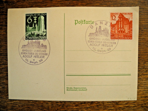 Danzig 1939 postkarte - danzig,