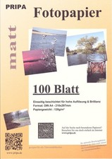 Fotopapier (total-) MATT verschiedene Sorten 1 + 2-seitig DIN A4 + A3 PRIPA