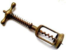 Alter Korkenzieher Eisen u. Messinggriff, um 1910