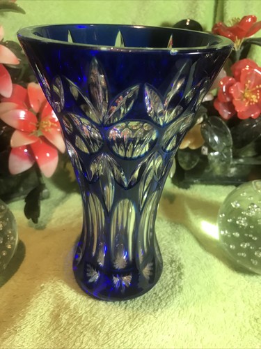Bleikristall vase blau 5cm - bleikristall,