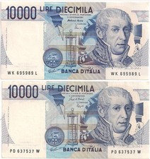 ITALIEN - Pick 112b, 112d - 10.000 Lire 3.9.1984 (2 Scheine)